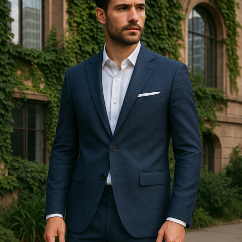 Costum Ares - Slim-Fit  - TENCELLO - Bleumarin