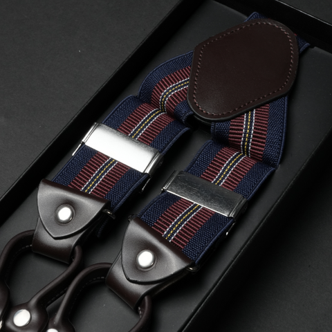 Bretele pentru bărbați - Bleumarin cu vișiniu