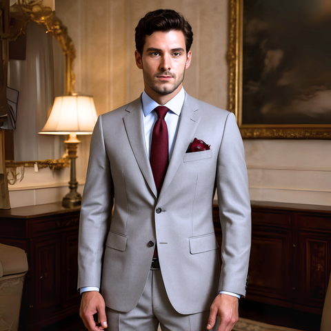 Costum Ares - Slim-Fit  - TENCELLO - Gri