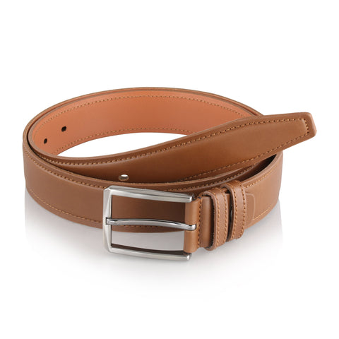Curea elegantă din piele naturală - Proartimar - 35 mm - Maro Cognac