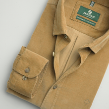 Cămașă din raiat fin - ZENMAN RoyalTOUCH™ - Corduroy EDITION - Bej Camel