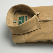 Cămașă din raiat fin - ZENMAN RoyalTOUCH™ - Corduroy EDITION - Bej Camel