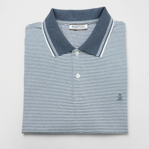 Tricou pentru bărbați - RUGATCHI - Supreme - Alb cu bleumarin