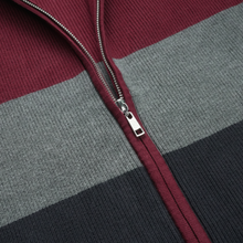 Pulover cu fermoar Ares - ATLAS - Bordo cu gri și bleumarin