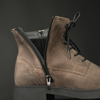 Ghete vintage din piele naturală velur - Gary - Bej - WAX Effect