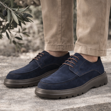 Pantofi bărbătești din piele - ZENMAN UltraLIGHT - Bleumarin Velur