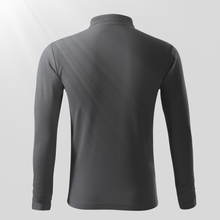 Tricou Polo mânecă lungă pentru bărbați - MALFINI - Gri plumb