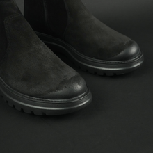 Ghete piele naturală - York - Negru Velur