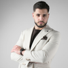 Sacou pentru bărbați - C. Baybars - LINERO - Bej cu alb