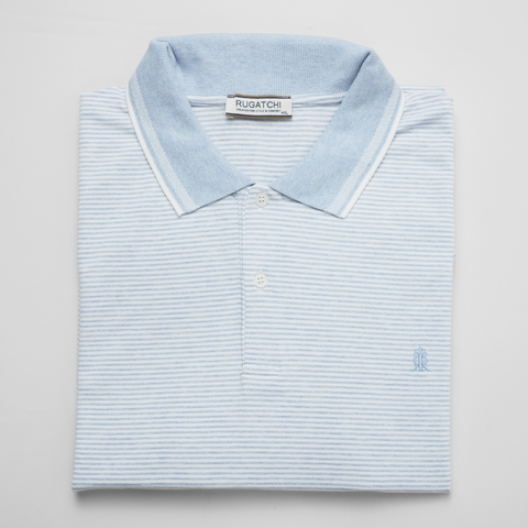 Tricou pentru bărbați - RUGATCHI - Supreme - Alb cu bleu