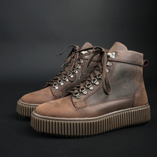 Ghete din piele naturală - ALPIN - Maro antichizat