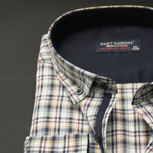 Cămașă bărbătească - Haiducescu - Alb cu bleumarin și galben