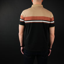 Tricou Polo pentru bărbați - Ares - CLASS - Bej cu negru și cărămiziu