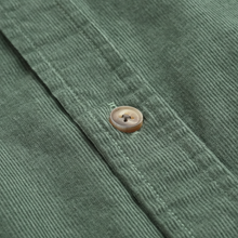 Cămașă din raiat fin - ZENMAN RoyalTOUCH™ - Corduroy EDITION - Verde Salvie