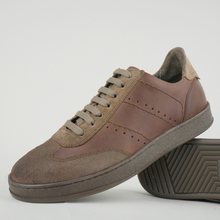 Pantofi bărbătești din piele - Baxter - Maro tucson cu bej velur