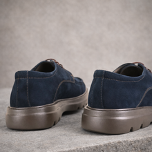 Pantofi bărbătești din piele - ZENMAN UltraLIGHT - Bleumarin Velur