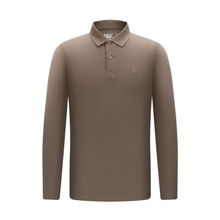 Tricou cu mânecă lungă pentru bărbați - Ares - Urban POLO - Maro cappuccino