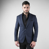 Sacou texturat C. Baybars - BELLARO - Bleumarin