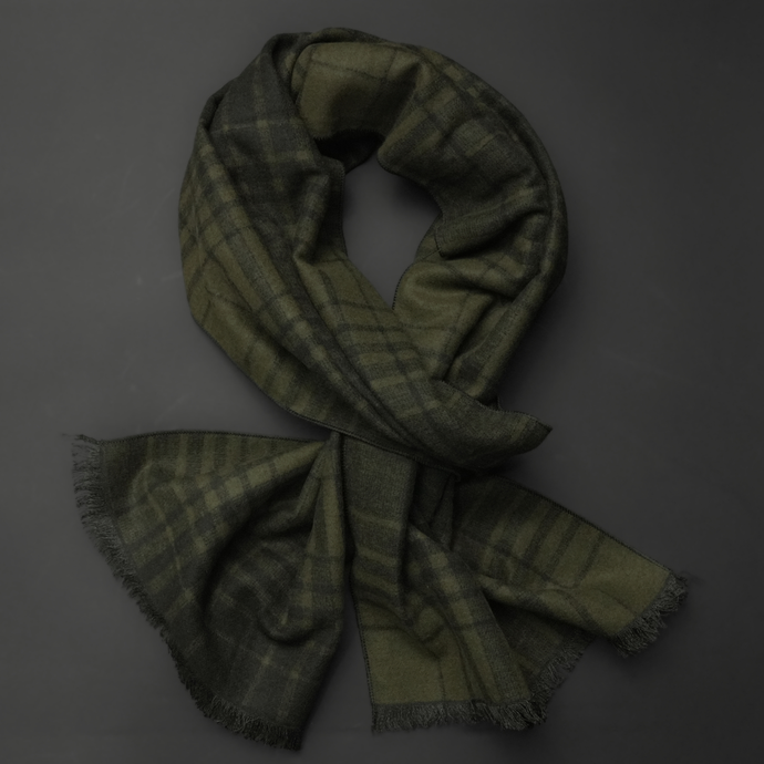 Eșarfă elegantă - Infinity - Kaki cu negru