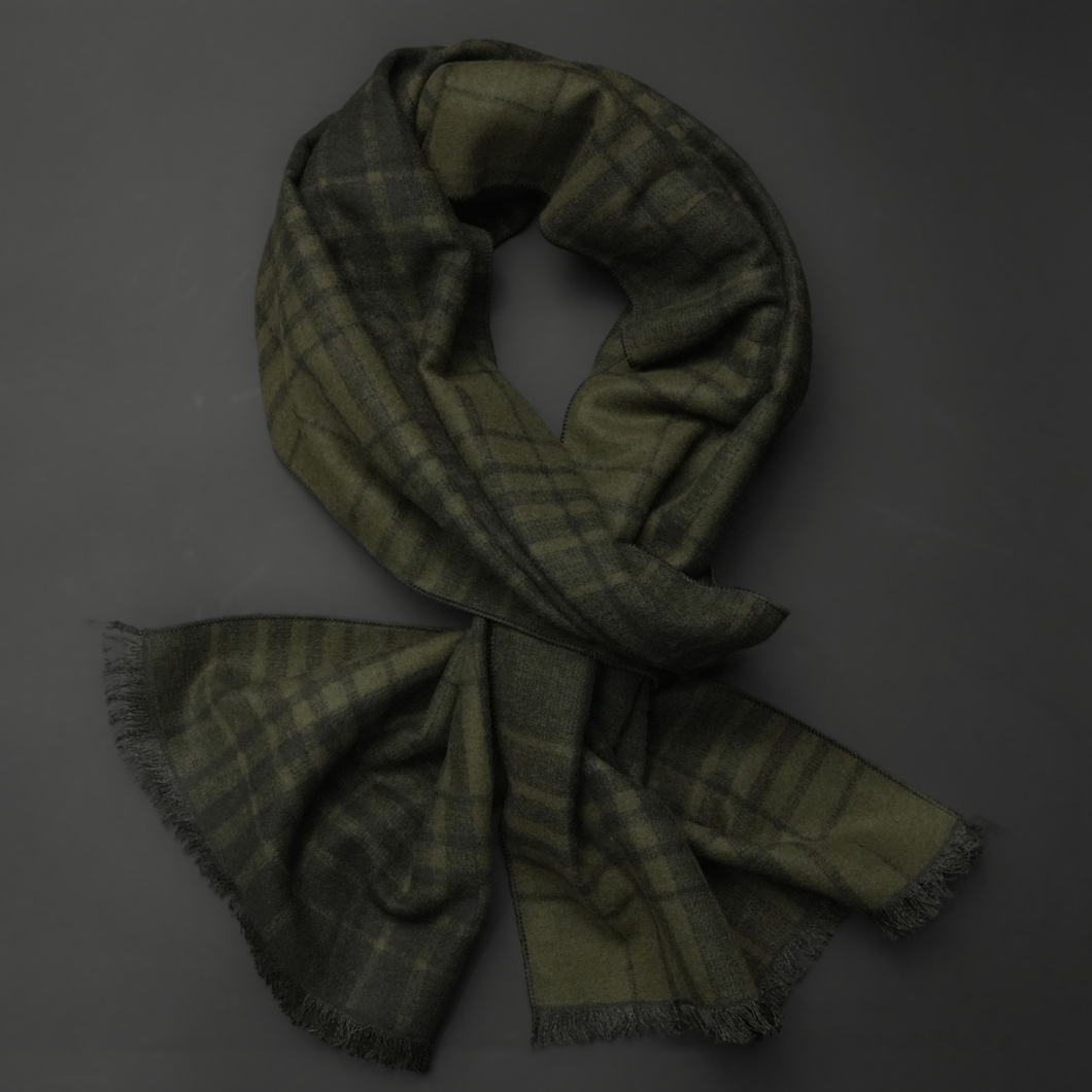 Eșarfă elegantă - Infinity - Kaki cu negru