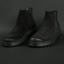 Ghete piele naturală - York - Negru Velur