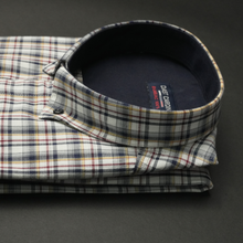 Cămașă bărbătească - Haiducescu - Alb cu bleumarin și galben