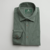 Cămașă din raiat fin - ZENMAN RoyalTOUCH™ - Corduroy EDITION - Verde Salvie
