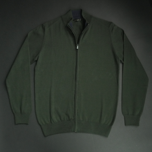 Pulover bărbătesc Premium Zip-UP - Verde închis
