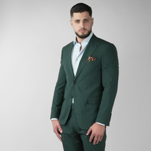 Costum bărbătesc - Sartoria - Bellagio STRIPE - Verde Smarald