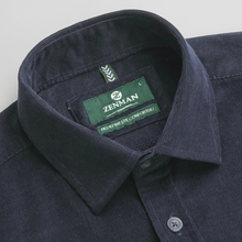 Cămașă din raiat fin - ZENMAN RoyalTOUCH™ - Corduroy EDITION - Bleumarin Imperial