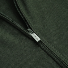 Pulover bărbătesc Premium Zip-UP - Verde închis