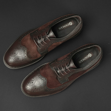 Pantofi bărbătești din piele - ZEBRUGE - Maro ciocolată