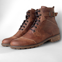 Ghete piele naturală - Vintage Army - Maro Vintage