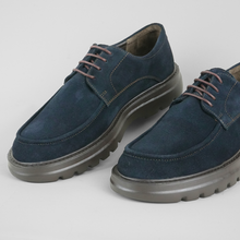 Pantofi bărbătești din piele - ZENMAN UltraLIGHT - Bleumarin Velur