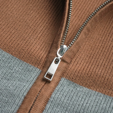 Pulover cu fermoar Ares - ATLAS - Cărămiziu cu gri și bleumarin