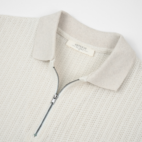 Tricou pentru bărbați - ANTIOCH - Riviera KNIT - Ocru