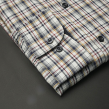 Cămașă bărbătească - Haiducescu - Alb cu bleumarin și galben