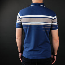 Tricou Polo pentru bărbați - Ares - Harvey - Bleumarin cu alb și bej