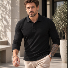 Tricou Polo mânecă lungă pentru bărbați - MALFINI - Negru