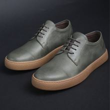 Pantofi bărbătești din piele - Nujabes - Verde Olive