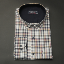 Cămașă bărbătească - Haiducescu - Alb cu bleumarin și galben