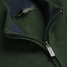 Pulover bărbătesc Premium Zip-UP - Verde închis