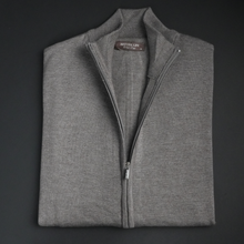 Pulover bărbătesc Premium Zip-UP - Bej închis