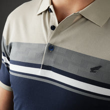 Tricou Polo pentru bărbați - Ares - CLASS - Grej cu bleumarin și gri
