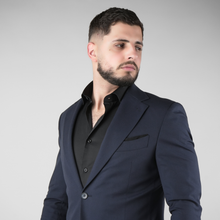 Sacou texturat C. Baybars - BELLARO - Bleumarin