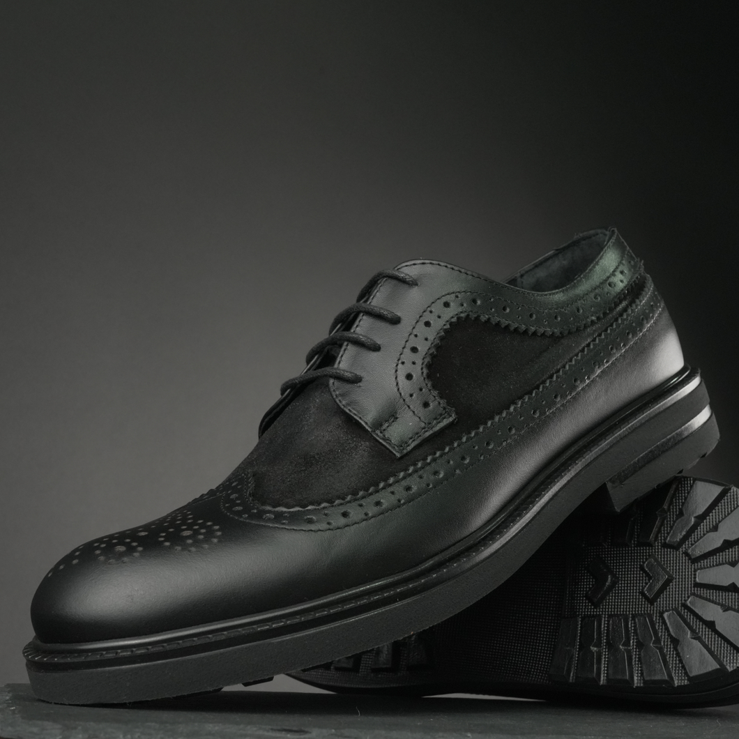 Pantofi bărbătești din piele - ZEBRUGE - Negru