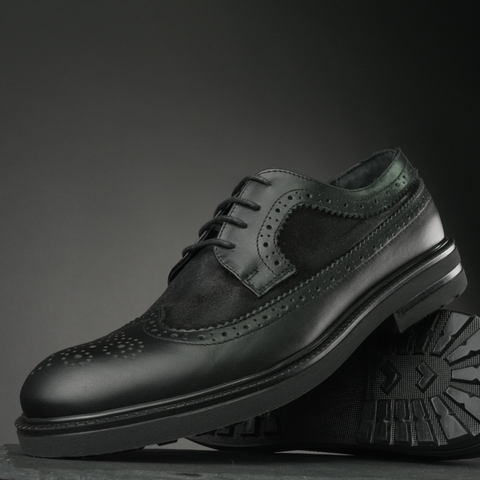 Pantofi bărbătești din piele - ZEBRUGE - Negru