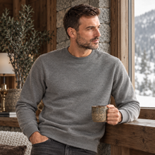 Pulover pentru bărbați - CHESTER VelvetCOTTON™ - Gri deschis