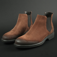 Ghete piele naturală - Burton - Maro Cognac Velur