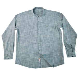 Cămașă barbătească din in - Basil - Slim Fit -  Verde